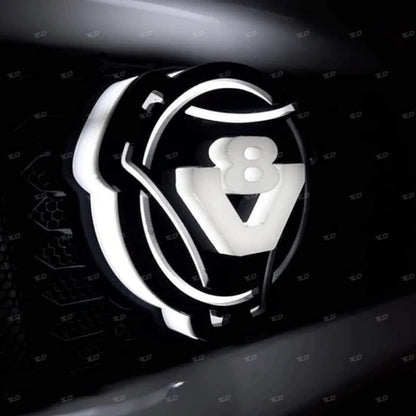 3D LED Grillplakette (8cm) - Muster "V8"