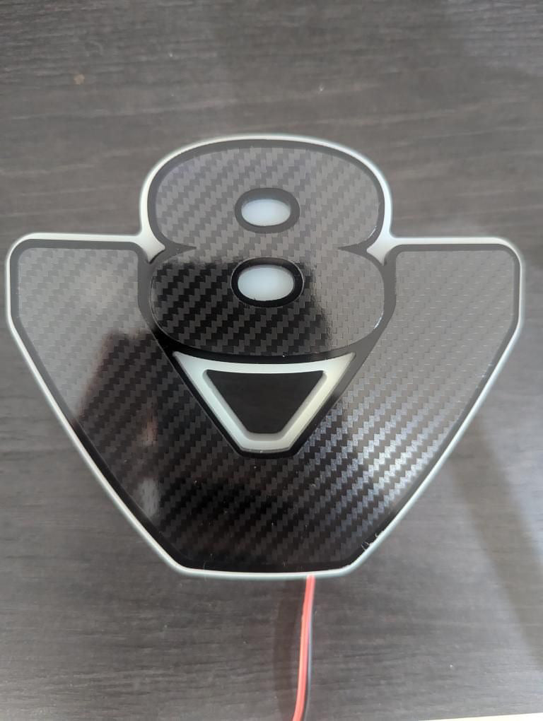 Benutzerdefinierte LED für Grill (8cm) - Muster "V8"