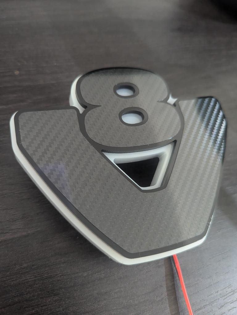 Benutzerdefinierte LED für Grill (8cm) - Muster "V8"