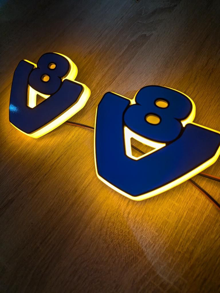 Benutzerdefinierte LED für Seitenspoiler (13cm) - Muster "V8"