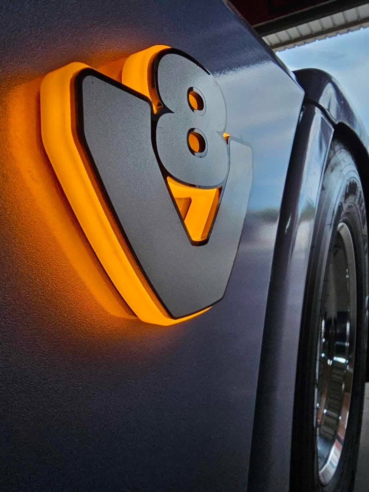 Benutzerdefinierte LED für Seitenspoiler (13cm) - Muster "V8"