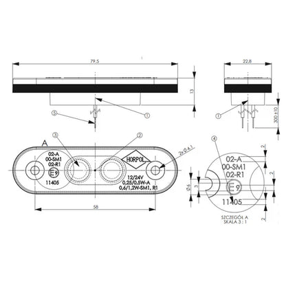 Side marker lights (LED) - Amber