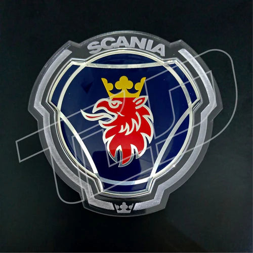 Transparentes LED Badge mit Gravur - Passend für Scania