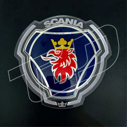 Transparentes LED Badge mit Gravur - Passend für Scania