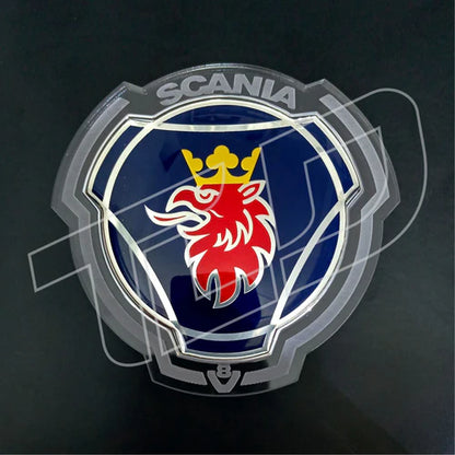 Transparentes LED Badge mit Gravur - Passend für Scania