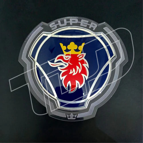 Transparentes LED Badge mit Gravur - Passend für Scania