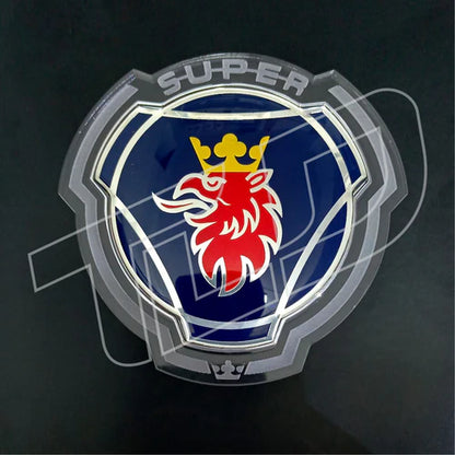 Transparentes LED Badge mit Gravur - Passend für Scania