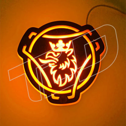 LED Grillplakette (8cm) - Muster "Griffin"