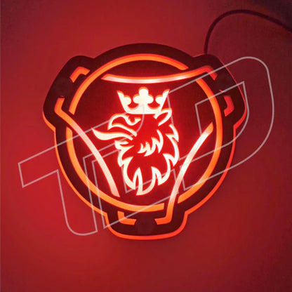 LED Grillplakette (8cm) - Muster "Griffin"